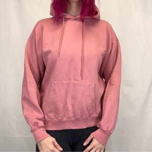 Hanes Women's Ultimate Cotton Hoodie Pink Pullover Fleece Sweatshirt Medium